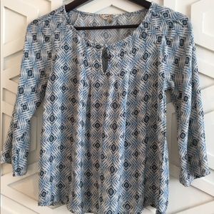 Lucky Brand blue and white blouse